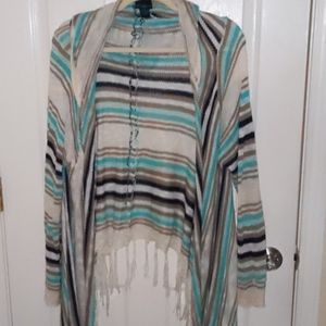 Mint striped, knit sweater